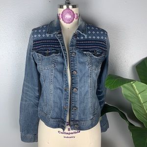 Women’s X-Small Denim Abstract Print Jacket